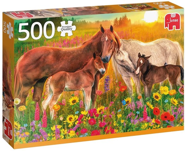 Jumbo (18851) - "Horses in the Meadow" - 500 piezas