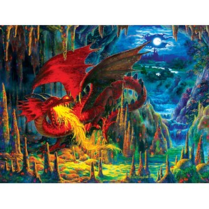SunsOut (59775) - Liz Goodrick-Dillon: "Fire Dragon of Emerald" - 500 piezas