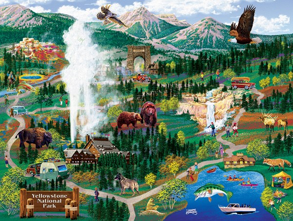 SunsOut (38892) - Joseph Burgess: "Yellowstone Adventures" - 500 piezas