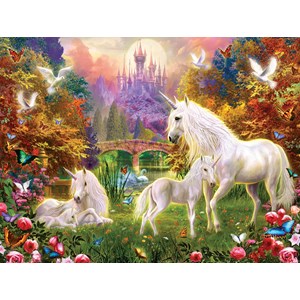 SunsOut (15960) - "Castle Unicorns" - 300 piezas