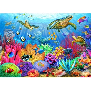 Bluebird Puzzle (70159) - Adrian Chesterman: "Turtle Coral Reef" - 1000 piezas