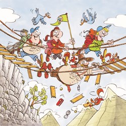 PuzzelMan (814) - "Scouts & Squirrels, Suspension bridge" - 210 piezas