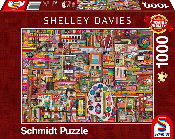 Schmidt Spiele (59698) - Shelley Davies: "Vintage Artist Materials" - 1000 piezas