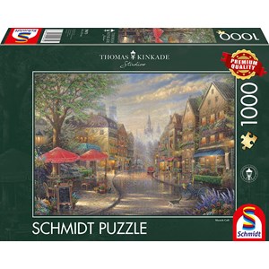 Schmidt Spiele (59675) - Thomas Kinkade: "Cafe in Munich" - 1000 piezas