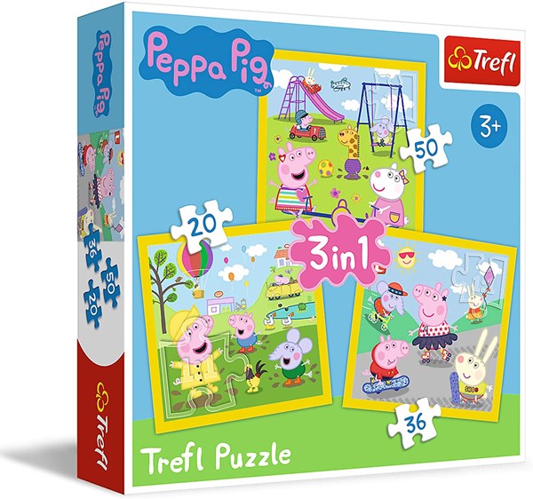 Trefl (34849) - "Peppa's happy day, Peppa Pig" - 20 36 50 piezas