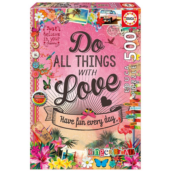 Educa (17086) - "Do All Things With Love" - 500 piezas