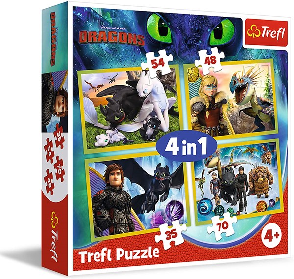 Trefl (34341) - "Dreamworks, Dragons" - 35 48 54 70 piezas