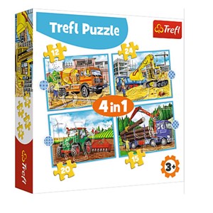 Trefl (34353) - "Large Construction Machines" - 12 15 20 24 piezas