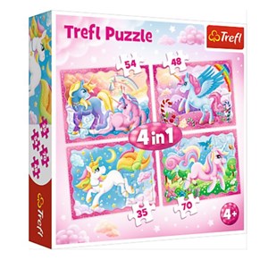 Trefl (34321) - "The Magical World of Unicorns" - 35 48 54 70 piezas