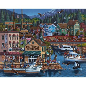 Dowdle Folk Art (00245) - Eric Dowdle: "Ketchikan, Alaska" - 500 piezas