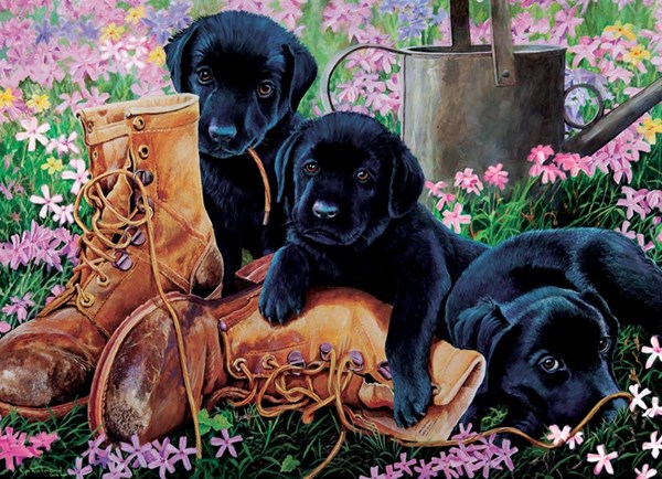 Cobble Hill (58851) - "Black Lab Puppies" - 35 piezas