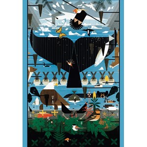 Pomegranate (AA639) - Charley Harper: "Glacier Bay, Alaska" - 1000 piezas