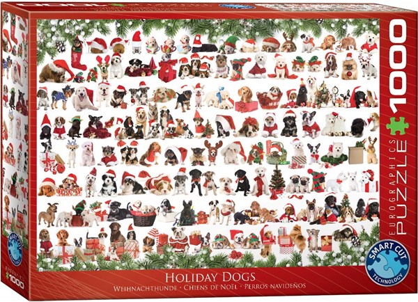 Eurographics (6000-0939) - "Holiday Dogs" - 1000 piezas