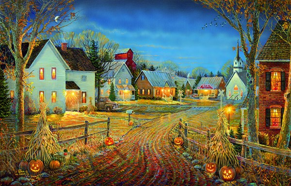 SunsOut (29124) - Sam Timm: "A Country Town in Autumn" - 550 piezas