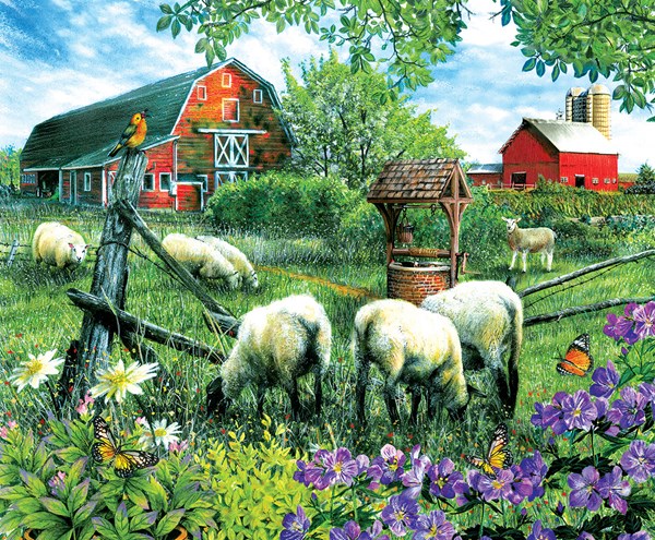 SunsOut (28566) - Tom Wood: "Pleasant Valley Sheep Farm" - 1000 piezas