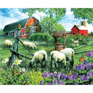 SunsOut (28566) - Tom Wood: "Pleasant Valley Sheep Farm" - 1000 piezas
