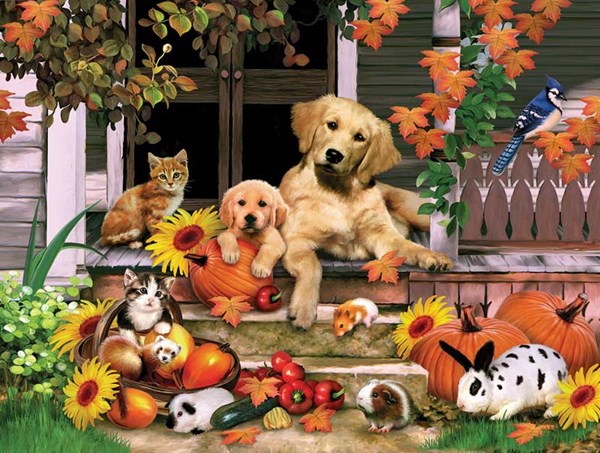 SunsOut (59314) - Howard Robinson: "Autumn on the Porch" - 300 piezas