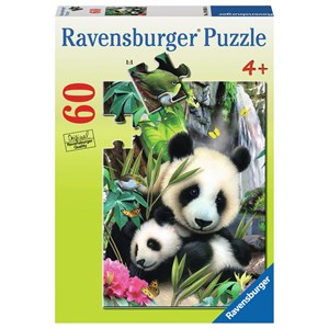 Ravensburger (09608) - Howard Robinson: "Panda Family" - 60 piezas