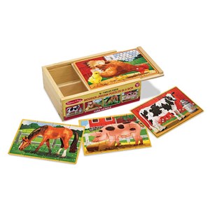Melissa and Doug (3793) - "Farm Animals Puzzles in a Box" - 12 piezas
