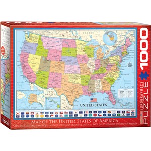 Eurographics (6000-0788) - "Map of the United States of America" - 1000 piezas