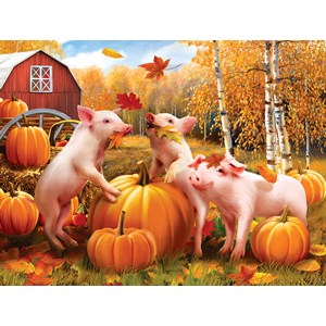 SunsOut (28657) - Tom Wood: "Pigs & Pumpkins" - 300 piezas