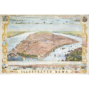 Piatnik (542947) - "New York Map, 1853" - 1000 piezas