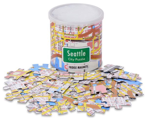 Geo Toys (GEO 236) - "City Magnetic Puzzle Seattle" - 100 piezas
