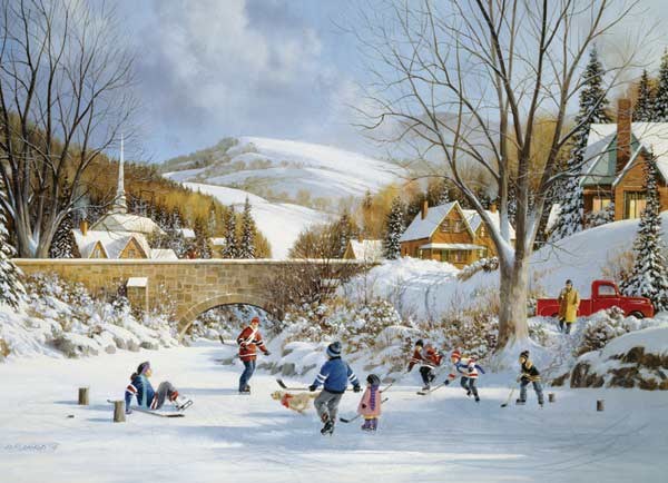 Cobble Hill (80059) - "Hockey on Frozen Lake" - 1000 piezas