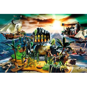 Schmidt Spiele (56020) - "Playmobil Pirate Island" - 150 piezas