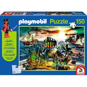 Schmidt Spiele (56020) - "Playmobil Pirate Island" - 150 piezas
