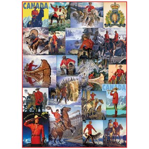 Eurographics (6000-0777) - "Royal Canadian Mounted Police, Collage" - 1000 piezas