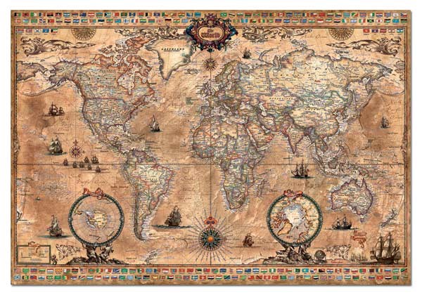 Educa (15159) - "Antique World Map" - 1000 piezas