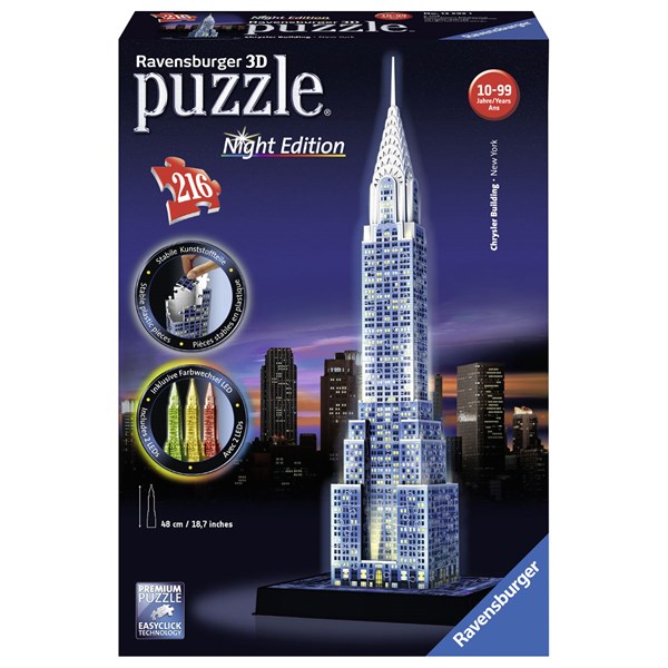 Ravensburger (12595) - "Chrysler Building (Night Edition)" - 216 piezas