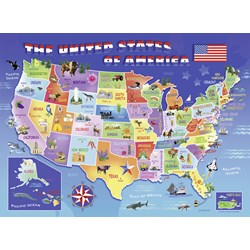 Ravensburger (10936) - Greg Giordano: "USA State Map" - 100 piezas