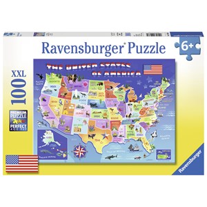 Ravensburger (10936) - Greg Giordano: "USA State Map" - 100 piezas