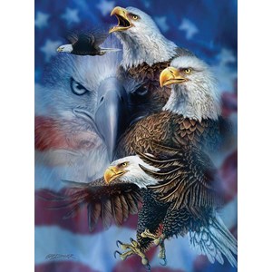 SunsOut (46530) - Steven Michael Gardner: "Patriotic Eagles" - 1000 piezas