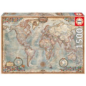 Educa (16005) - "Political Map Of The World" - 1500 piezas