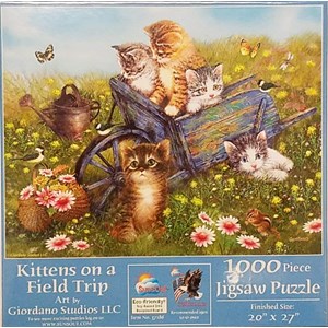 SunsOut (37186) - Giordano Studios: "Kittens on a Field Trip" - 1000 piezas