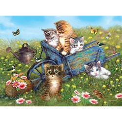 SunsOut (37186) - Giordano Studios: "Kittens on a Field Trip" - 1000 piezas
