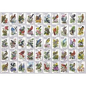 Ravensburger (13224) - "50 Bird Stamps" - 300 piezas