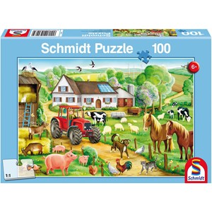 Schmidt Spiele (56003) - "Merry Farmyard" - 100 piezas
