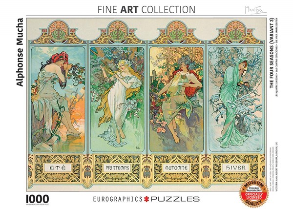 Eurographics (6000-0824) - Alphonse Mucha: "Four Seasons" - 1000 piezas