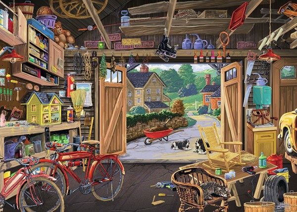 Ravensburger (13578) - Joseph Burgess: "Grandpa's Garage" - 300 piezas