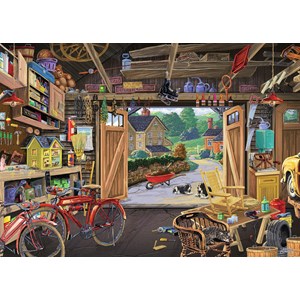 Ravensburger (13578) - Joseph Burgess: "Grandpa's Garage" - 300 piezas