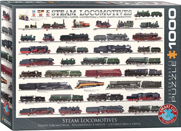 Eurographics (6000-0090) - "Steam Locomotives" - 1000 piezas