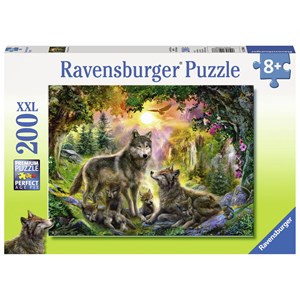 Ravensburger (12686) - "Wolf Family in the Sun" - 200 piezas