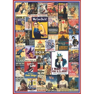 Eurographics (6000-0937) - "World War I & II Vintage Posters" - 1000 piezas