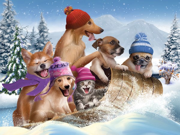 SunsOut (28695) - Tom Wood: "Winter Fun" - 300 piezas