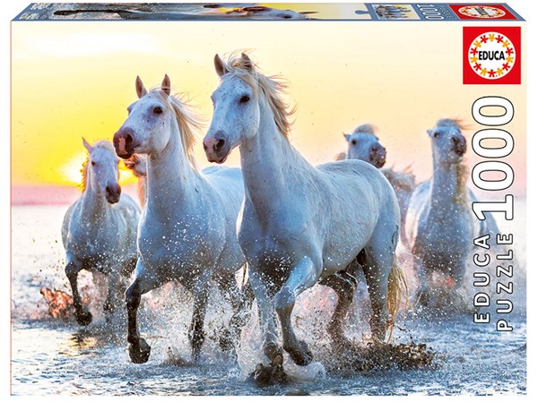 Educa (17105) - "White Horses At Sunset" - 1000 piezas