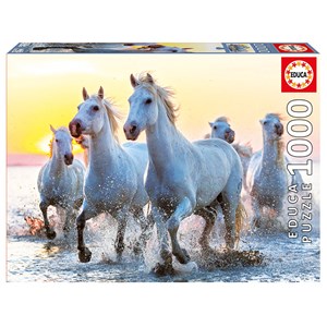 Educa (17105) - "White Horses At Sunset" - 1000 piezas